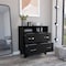 Tuhome Portanova Two Drawer Dresser, Two Open Shelves, Superior Top, Four Legs, Black CLW6738 - alternate 1